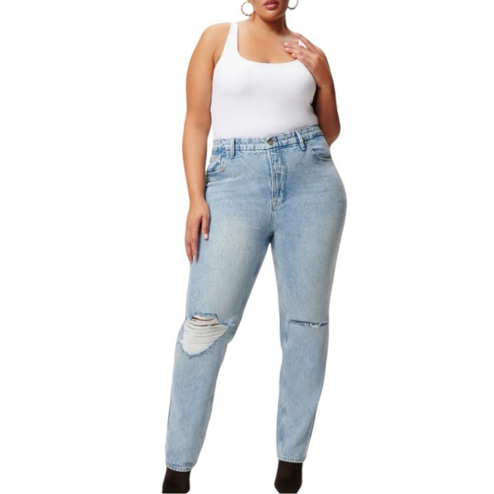NWT Good American Good 90’s Icon High Waist Relaxed Jeans Size 16 Retail $159